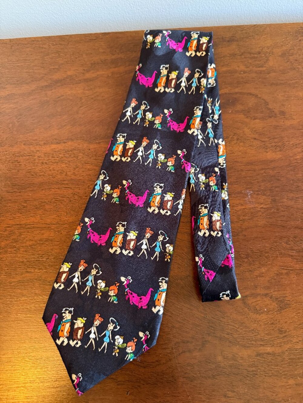Vintage 1993 Hanna-Barbera The Flintstones Necktie – Black – Collectible
